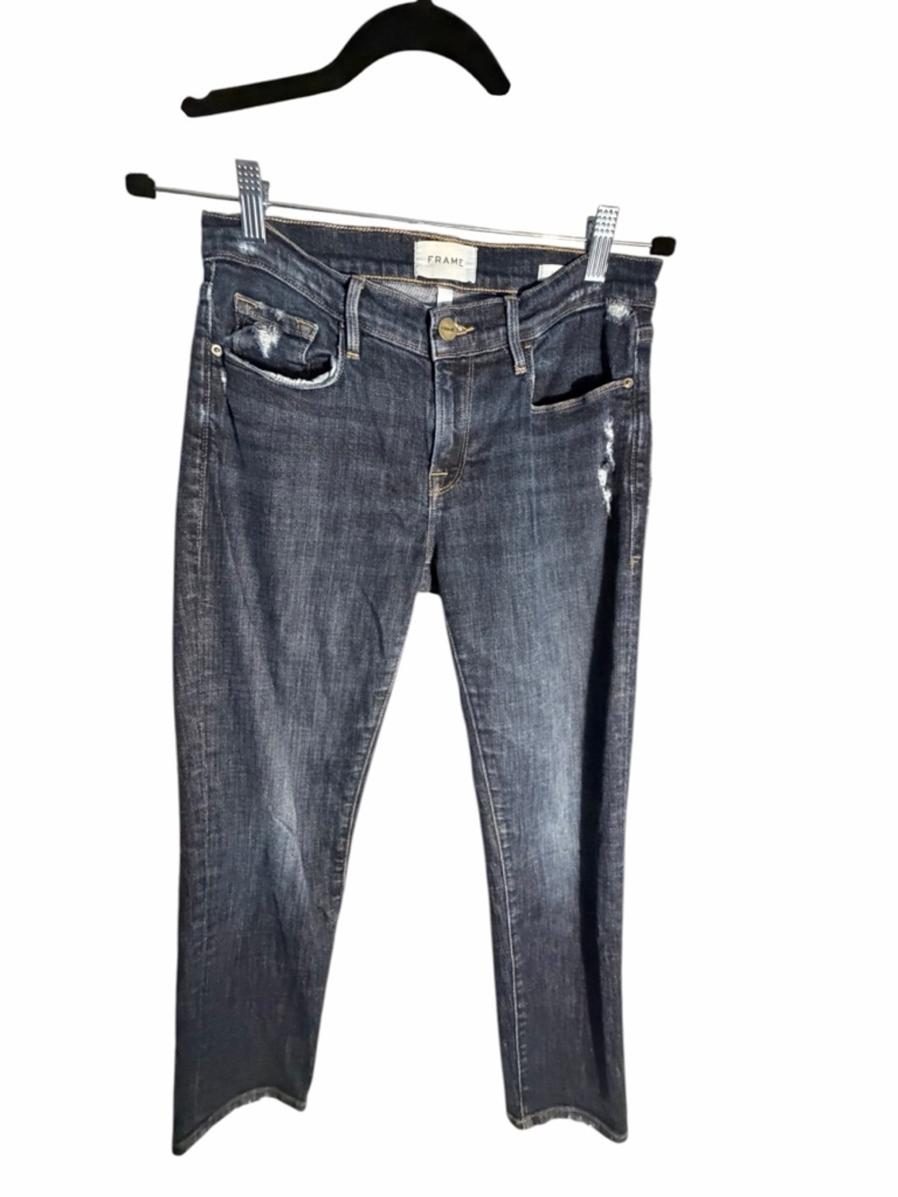 Frame Denim Le Cargon Crop Straight Jeans in Dark Wash Sz 25 - Picture 3 of 12
